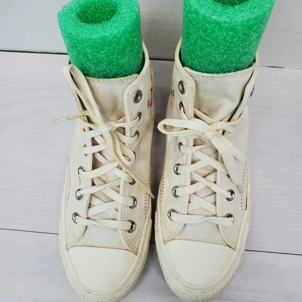 Converse Chuck Taylor All Star High‎ Top Sneakers White Pink Floral Size 8 - Picture 4 of 16